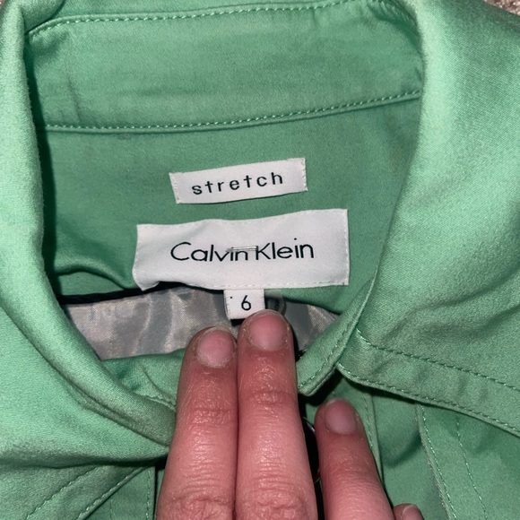 Calvin Klein Mint Green Stretch Button up Jacket - Picture 2 of 3